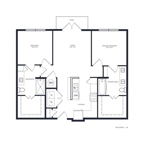 The Storey Apartment Homes in Dallas, Texas Two Bedroom Floor Plan